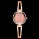 thumbnail image 3 of Reloj de pulsera de cuarzo con esfera redonda de aleación elegante para mujer (naranja + correa de oro rosa), 3 of 3