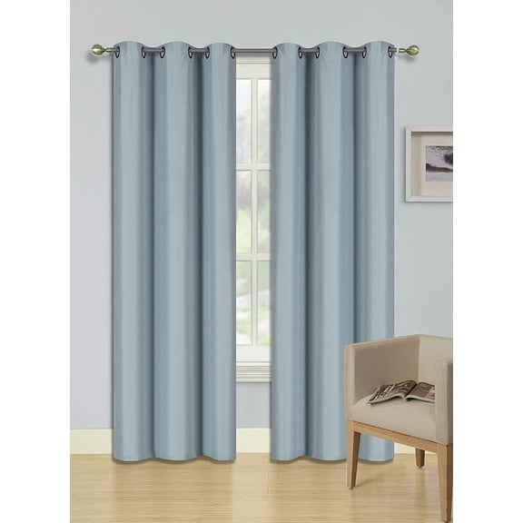 Solid Amy Thermal Blackout Window Curtain With Shiny Back To Reflect Sunlight! (84" Standard, Slate Blue)