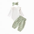 thumbnail image 3 of Girl Clothes Rib Knit Romper Daisy Print Pants Headband Baby Clothes for Girls 0 3 6 12 18 24 Months, 3 of 9