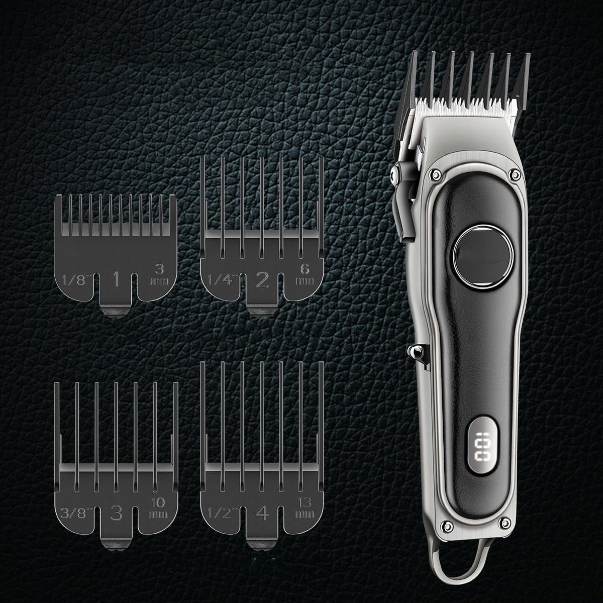 Hair Clippers Hair Trimmer Adjustable Hair Clipper Barber Cordless Hair Cutting Machine Haircut Digital Display Trimmer For Men(Orange with box)
