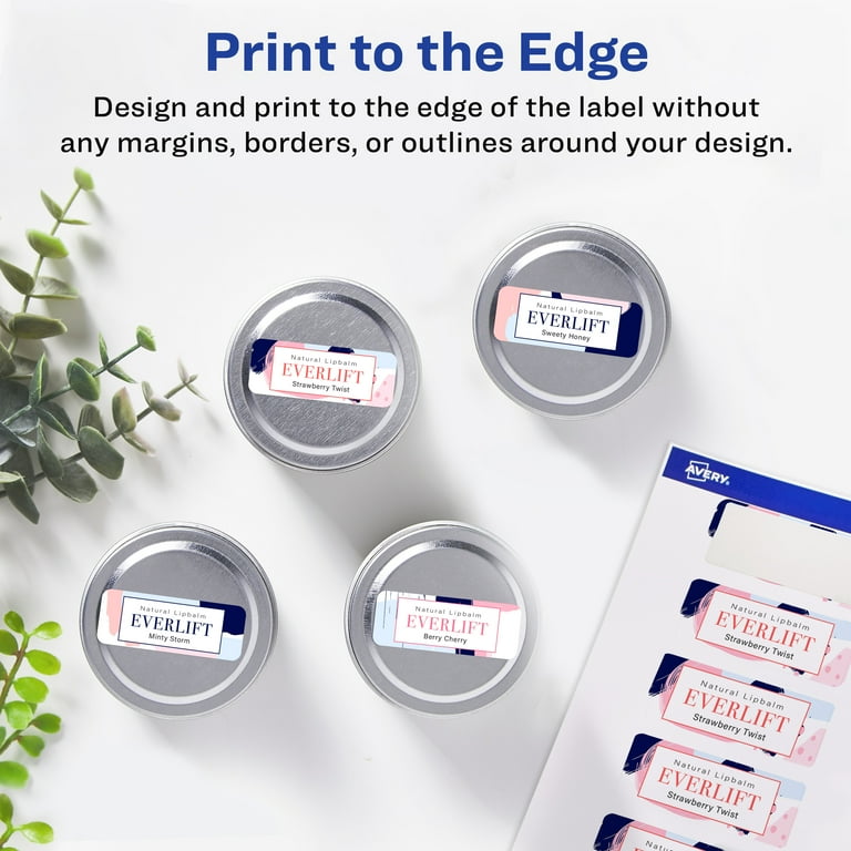 Avery Matte White Rectangle Labels, 1" x 2", 600 Labels - Walmart.com