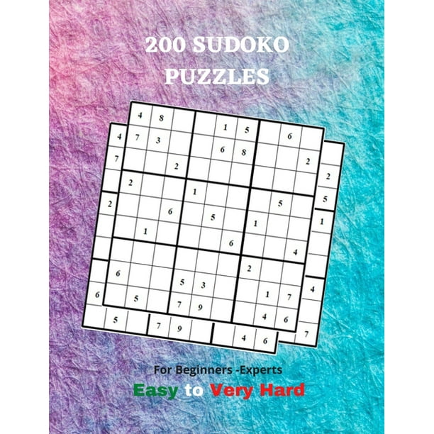 200 sudoku puzzles for beginners experts easy to very hard sudoku puzzle book large print for kids and adults brain games play and have fun paperback walmart com