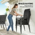 thumbnail image 3 of 9-Piece Outdoor Dining Set with Tempered Glass Table & 8 Stackable Mesh Chairs, Weather-Resistant Powder-Coated Steel Patio Furniture for Garden, Backyard or BBQ, Black, 3 of 7