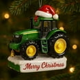 thumbnail image 6 of Shoreew Christmas Ornament Tractor Wearing Xmas Hat Charm Festive Hanging Decoration Holiday Seasonal Home Accent, 6 of 6