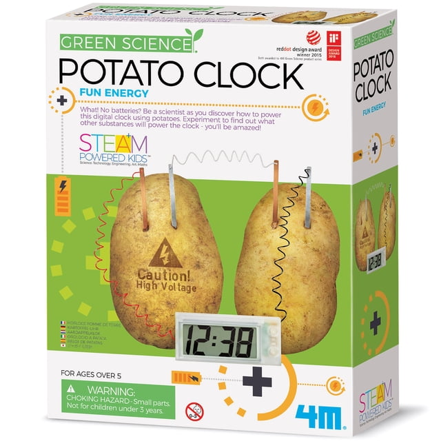 Potato Clock 4M Green Science DIY sin pilas para niños mayores de 5 años