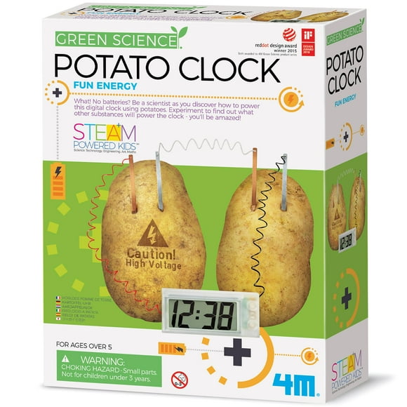 Potato Clock 4M Green Science DIY sin pilas para niños mayores de 5 años