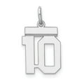 thumbnail image 1 of FB Jewels Sterling Silver Rhodium-plated Small Polished Number 10 Charm, 1 of 2