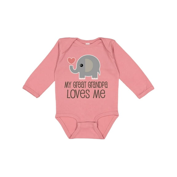 Inktastic Great Grandpa Loves Me Boys or Girls Long Sleeve Baby Bodysuit