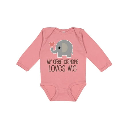 

Inktastic Great Grandpa Loves Me Gift Baby Boy or Baby Girl Long Sleeve Bodysuit