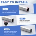 thumbnail image 4 of Uxcell 10Pcs Tapones Plásticos Cuadrados, 1.4x1.4"(35x35mm) Se Ajusta a 0.03-0.08''(0.8-2mm) Grosor de Pared, Tapones de Inserción para Patas de Muebles, Postes de Cercas, Tubos Industriales, Negro, 4 of 6