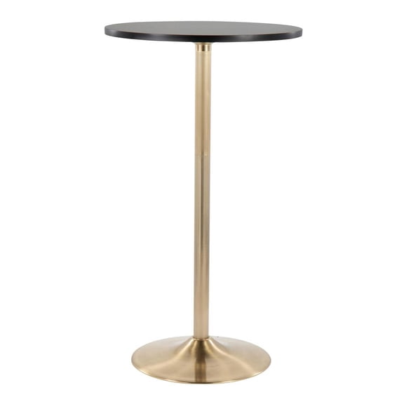 LumiSource Gold Metal, Black MDF Pebble Dining or Bar Table