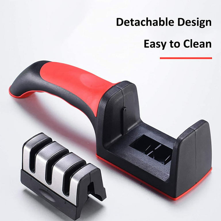 Clerance! 4-in-1, 3-Stage Best Knife Sharpener for Hunting, Heavy Duty  Diamond Blade Really Works for Ceramic, Steel Knives and Scissors 