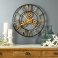 thumbnail image 2 of Melrose Industrial Gears Wall Clock with Roman Numerals - 23.75" - Gold and Black, 2 of 2