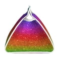 thumbnail image 3 of Lsque Rainbow Glitter Printed Long Tissue Box Cover Holder, Facial Paper Organizer Dispenser,Triangle with Bottom Belt, PVC Leather Decorative Organizer, 3 of 9