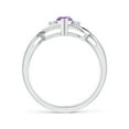 thumbnail image 2 of ANGARA Natural Criss-Cross Marquise Amethyst Solitaire Ring with Diamonds in 14K White Gold for Women (Size-8x4mm) | February Birthstone, Anniversary, Jewelry Gift for Women | Natural Amethyst Ring, 2 of 9