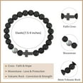 thumbnail image 4 of Top-kevin Christian Gifts For Men Moonstone Cross Bracelet, Birthday Christmas Valentines Day Inspirational Gifts for Him Son Grandson Moonstone Volcanic Rock Cross Bracelets, 4 of 13