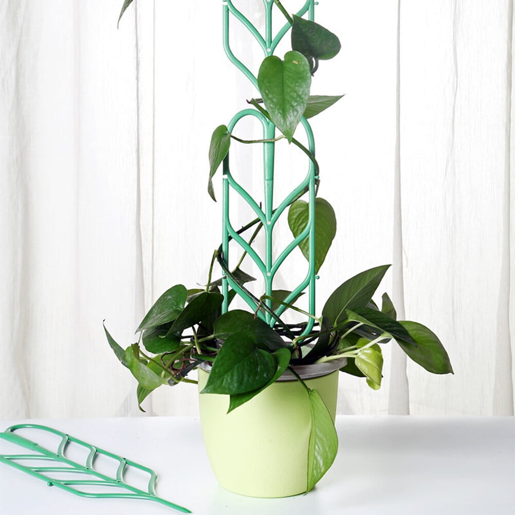 FRCOLOR 6 Pcs Garden Trellis for Mini Climbing Plants Leaf Shape Potted Plant Support Vines Vegetables Vining Flowers Patio Climbing Trellises for Roses Cucumbers Clematis Pots Supports