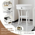 thumbnail image 5 of Costway 2 PCS 2-tier Side End Sofa Table Round Nightstand  Bedroom Living Room White, 5 of 12