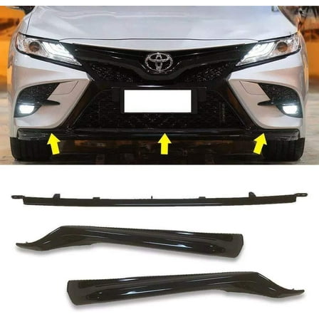 HUIMART Front Lower Grille Grill Trim Molding Fit for Toyota Camry SE XSE 2021 2022 Glossy Black