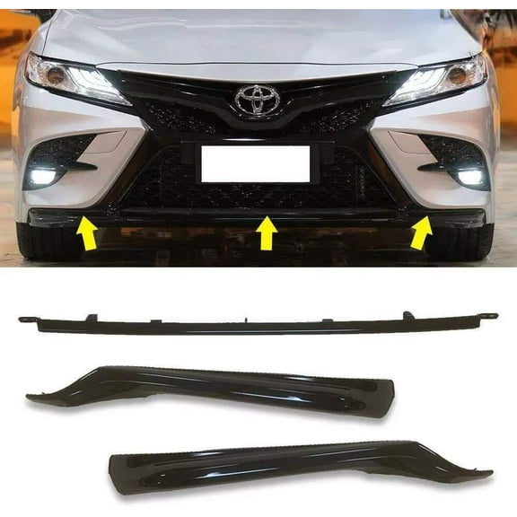 HUIMART Front Lower Grille Grill Trim Molding Fit for Toyota Camry SE XSE 2021 2022 Glossy Black