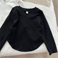 thumbnail image 6 of T Shirts for Boys Black Long Sleeve Shirt Boys Boys Crew Neck Tees Fall Tops Girls Tops 12-18 Months, 6 of 6