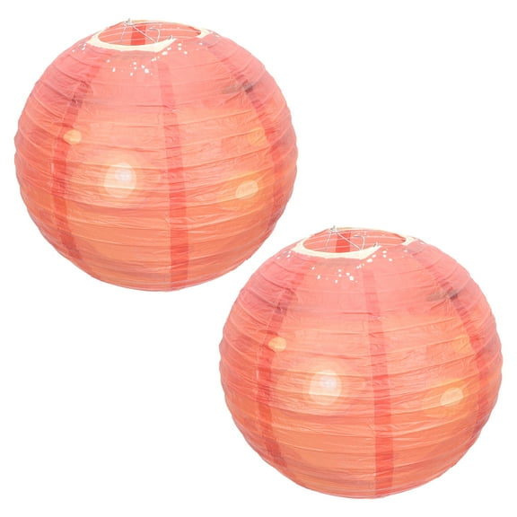 Hytrove Decoration Lanterns Red for Planet Theme Party 2Pcs 11.8X11.8in