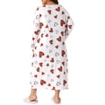 thumbnail image 4 of DARING DIVA Women's Plus Size Floral Long Sleeve Casual Nightgowns 1X White, 4 of 6