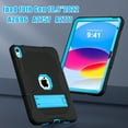 thumbnail image 5 of Dteck Case for iPad 10th Generation 10.9 Inch 2022, Built-in Kickstand Heavy Duty Shockproof Rugged Protective Case for iPad 10.9 Inch 10th Gen 2022 Release,Black+Blue, 5 of 8