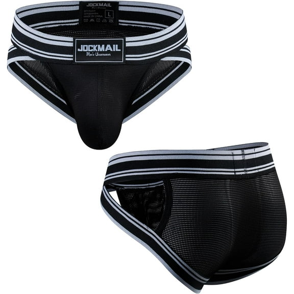 JOCKMAIL Men's Underwear Briefs Breathable Comfortable Mesh Underwear Low Rise Briefs 2 Pack