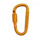 thumbnail image 1 of Mosquetón D de alta resistencia de 8 cm, cierre de seguridad y diseño compacto en color amarillo, ideal para escalada y actividades al aire libre., 1 of 6