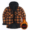 thumbnail image 2 of Mens Flannel Fleece Jacket Plaid Sherpa Lined Hooded Zip Up Thermal Shirt Jacket Winter Coat with Pocket, 2 of 3