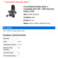thumbnail image 2 of Front Windshield Wiper Motor 1 - Compatible with 1996 - 2002 Chevy Express 1500 1997 1998 1999 2000 2001, 2 of 2