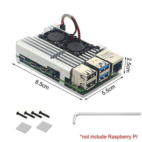 fastboy 4 Model B Dual Fans CNC Aluminum Alloy Case Metal 4 Color Shell with Heat Sinks for Raspberry Pi 4B