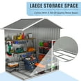 thumbnail image 5 of Sesslife 6' x 4' Outdoor Storage Shed, Patio Galvanized Steel Metal Shed with Lockable Doors and Adjustable Shelves, Garden Shed with Floor Frame and Vents for Tools, Lawn Mover, Bike, Dark Gray, 5 of 8