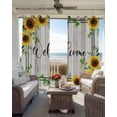 thumbnail image 6 of Yellow Sunflowers Blackout Curtains for Bedroom Living Room Darkening Curtains 90 Inch Botanical Floral Leaves Wooden Grain Black Out Window Curtain Privacy Window Treatment Grommet Drapes 52"x90"x2, 6 of 9