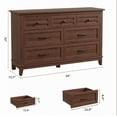 thumbnail image 3 of Huisuilinss 7 Drawer Dresser For Bedroom,54" Wide Chest Of Drawers,Double Dresser TV Stand,Wood Storage Organizer For Living Room Closet Hallway, 3 of 7