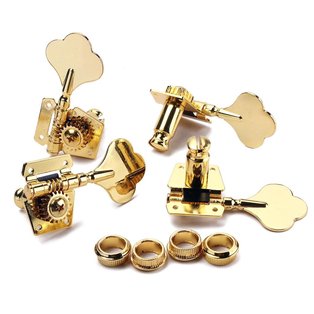 LeeQinersw Pack of 4 Pcs Open Right Handed Tuner Tuning Pegs Set for Bass Guitar Golden