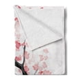 thumbnail image 2 of Cherry Blossom Soft Flannel Fleece Blanket, Dreamy Japanese Nature in Spring Theme Sakura Tree Branch Artwork, Cozy Plush for Indoor and Outdoor Use, 70" x 90", Dark Coral and Black, by Ambesonne, 2 of 5