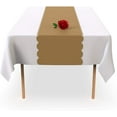 Gold Scallop Disposable Table Runner. 5 Pack 14 x 108 inch. Plastic