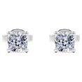 thumbnail image 1 of Pendientes Tipo Botón Solitario JeenMata con Diamante de Talla Cojín de 0,38 Quilates y 4 Puntas Chapado en Oro Blanco de 18 K sobre Plata, 1 of 5