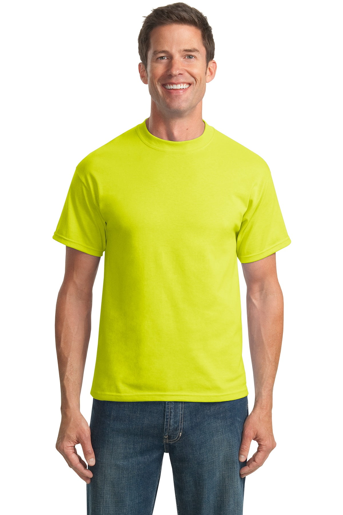 Port & Company Tall Core Blend Tee-4XLT (Safety Green) 