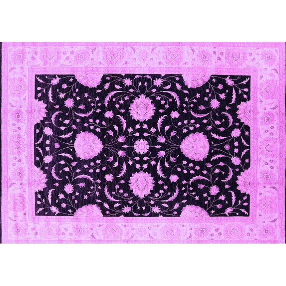 Ahgly Company Indoor Rectangle Oriental Purple Traditional Area Rugs, 6' x 9'