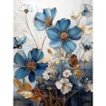 thumbnail image 3 of Hilo Algodón Ecológico Bordado Punto Cruz Con Flores Estampadas 11CT 40x55cm Azul, 3 of 9