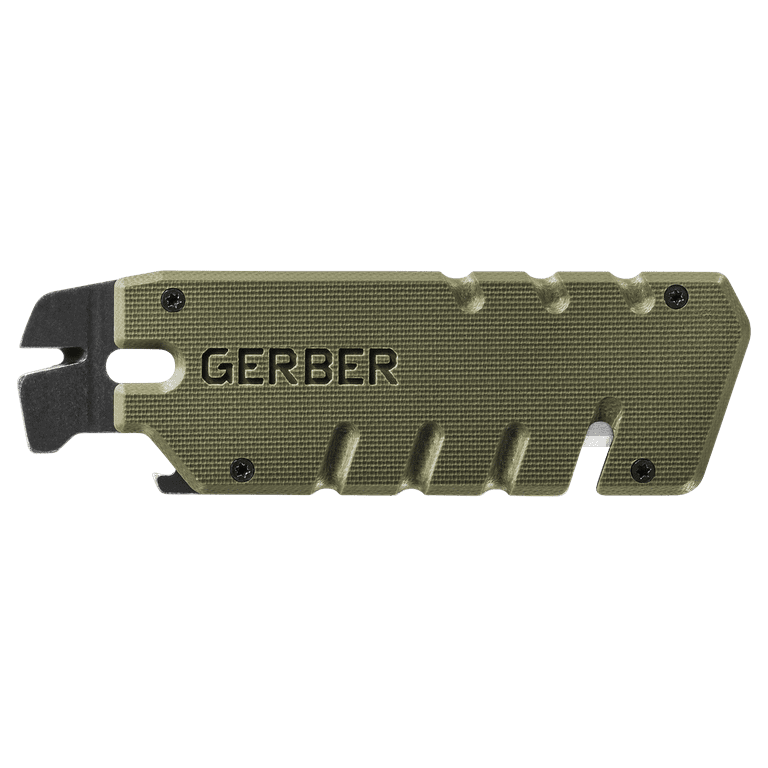 Gerber Gear 31-003739 Prybrid X Navaja de bolsillo con cúter y barra de  palanca, verde