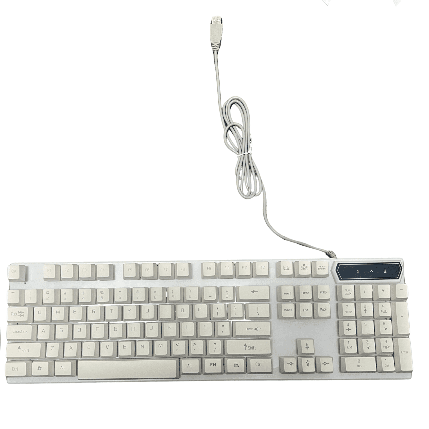 Sanoxy Wired Gaming Keyboard Rainbow Backlit Mechanical Feel 104 Keys White