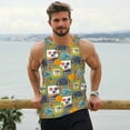 thumbnail image 6 of Gukieu Hawaiian Style Print Men's Quick Dry Fitness Vest, Round Neck Sleeveless Fitness Bodybuilding Top-Small, 6 of 7