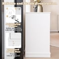 thumbnail image 3 of Demi Bonn 40" Cat Litter Box Enclosure with 2 Drawers and 3 Doors, Hidden Litter Box for Cats, Cat House Furniture for Side Table or Nightstand, White, 3 of 10