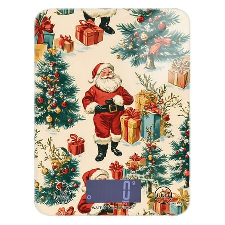 

Digital Kitchen Food Scale Weight Grams Oz for Baking Cooking Coffee 11lb 0.05oz/1g Glass Santa Claus Gift Tree