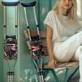 thumbnail image 2 of COEQINE Dragonfly Crutch Pouch Flower Storage Organizer for Underarm Crutches Medical Crutch Accessories Waterproof Mobility Cane Pouch for Rehabilitation Patients, 2 of 7