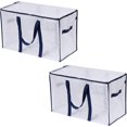 thumbnail image 1 of 2 Pack Moving Bags, Moving Supplies, Moving Boxes, College Packing Storage Boxes with Lids Alternative, Heavy Duty Totes, Extra Large, Sturdy Handles, 1 of 5